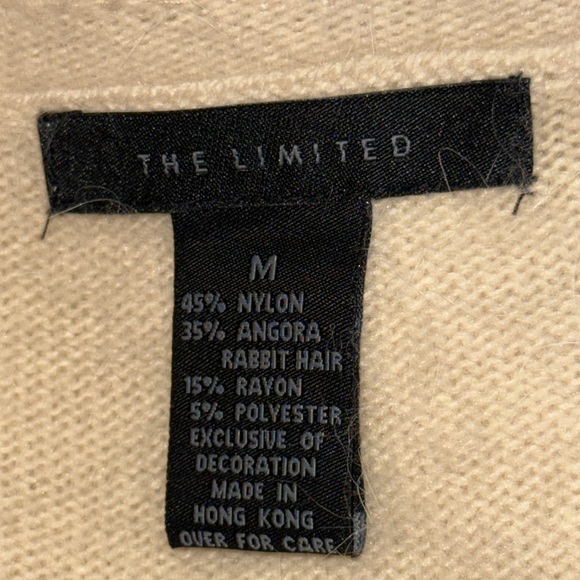 The Limited Y2K Angora Blend Tie Front Cardigan SZ Medium - Picture 9 of 9